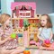 Pink Pine Wood MDF Dollhouse with Furniture Set and Balcony Playhouse